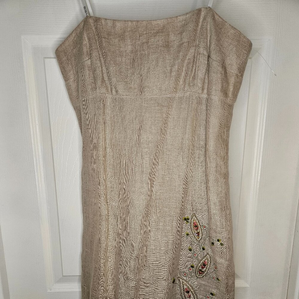 Laundry by Shelli Segal Strapless Linen Dress Size 12